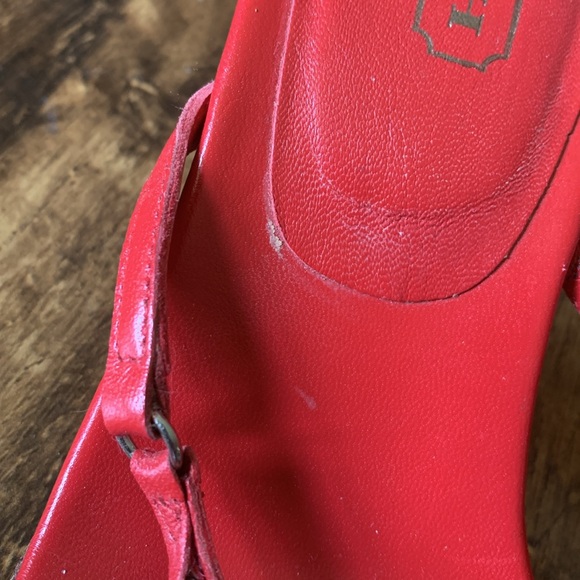 COACH KAROLYN RED CHAM SANDALS - Picture 2 of 6